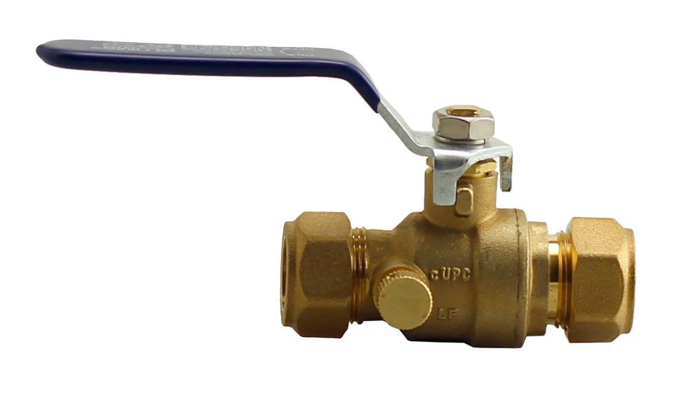 NL 1/2"COMP BALL VALVE W/DRAIN