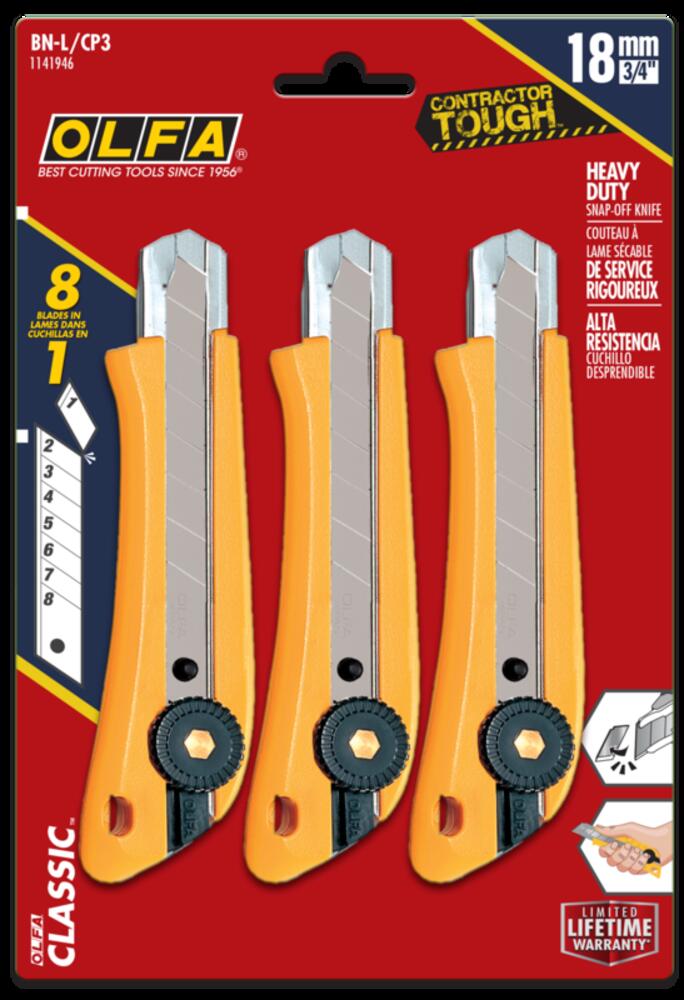 BN-L/CP3 - 18mm Basic Ratchet-Lock Heavy-Duty Utility Knife
