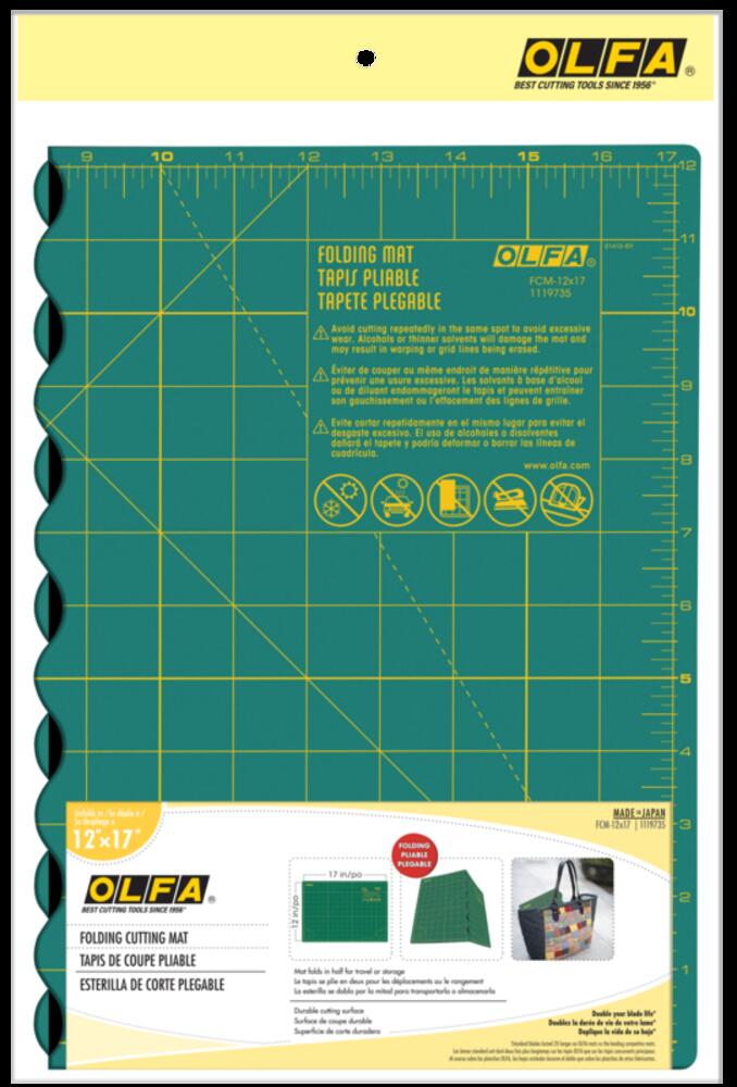 Folding Cutting Mat, Green 12" x 17"
