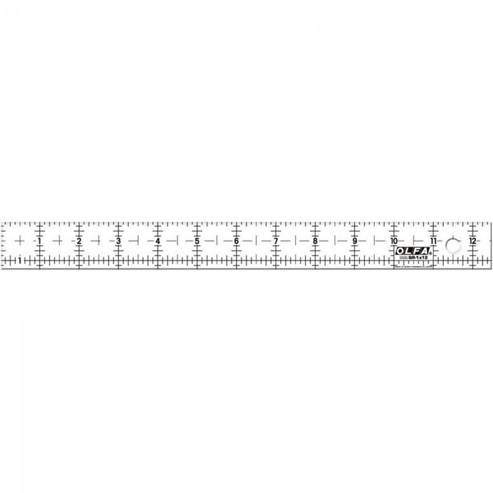 OLFA QR-1x12 1" x 12" Frosted Acrylic Ruler