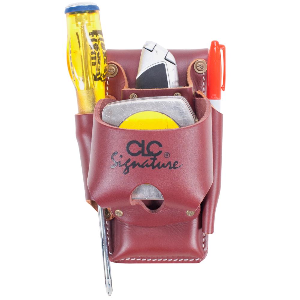 HEAVY-DUTY LEATHER TAPE/TOOL HOLDER - 4 POCKETS