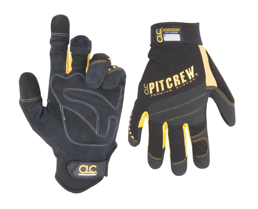 PIT CREW® MECHANIC'S GLOVES - BLACK/YELLOW - L
