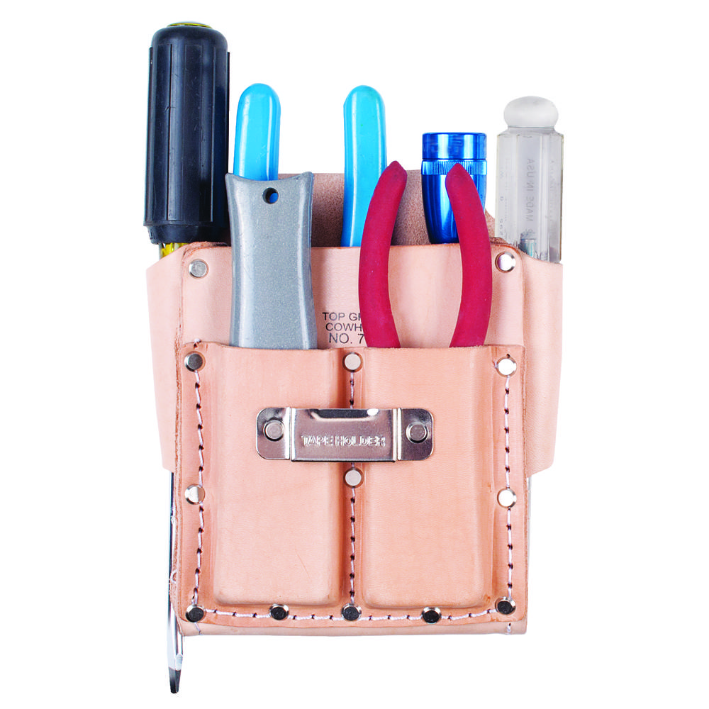 LEATHER TOOL POUCH - 5 POCKETS