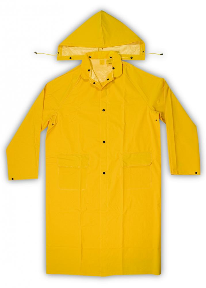 2 PIECE HEAVYWEIGHT PVC TRENCH COAT - YELLOW - (.35mm PVC) - 3X