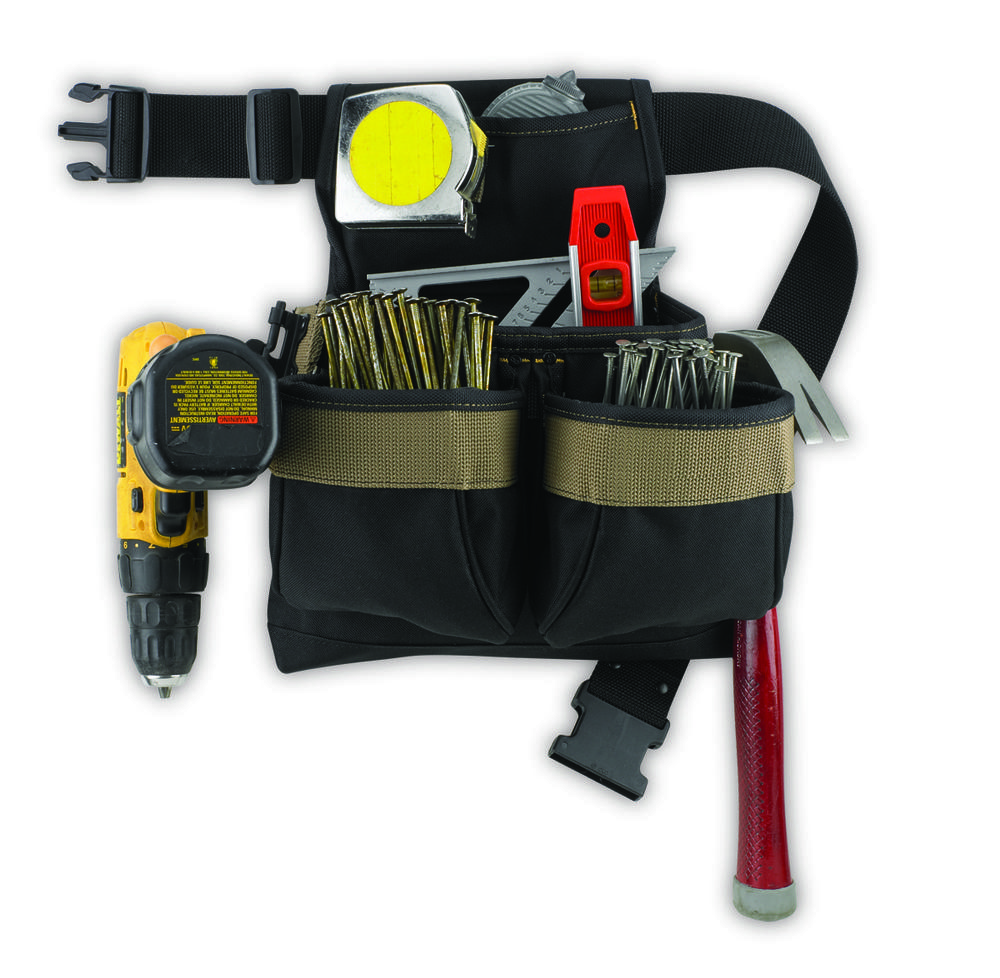 FRAMER'S NAIL & TOOL BAG WITH POLY WEB BELT - 5 POCKETS