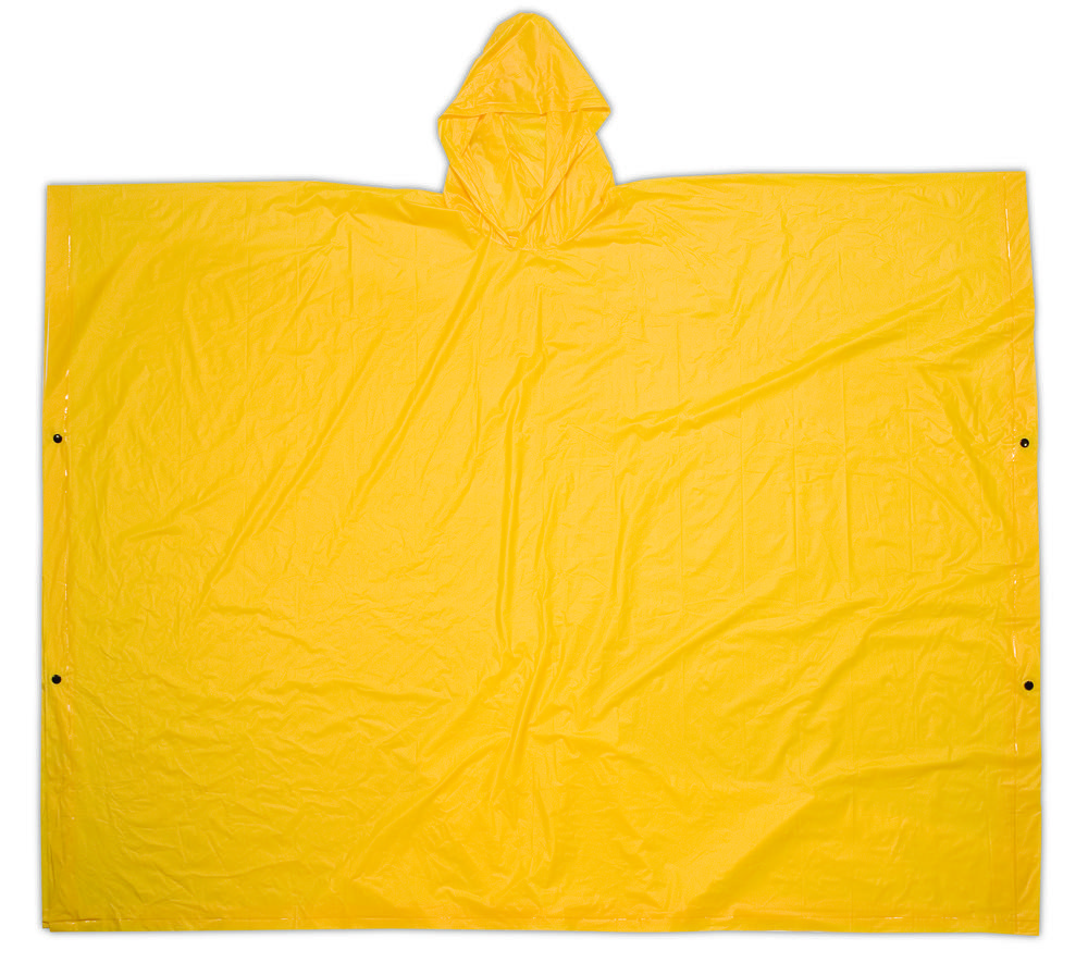 PVC RAIN PONCHO - YELLOW - (.10mm PVC)