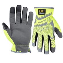 Kunys Leather 127X - CUT A5 HI-VIZ UTILITY WORK GLOVES - XL