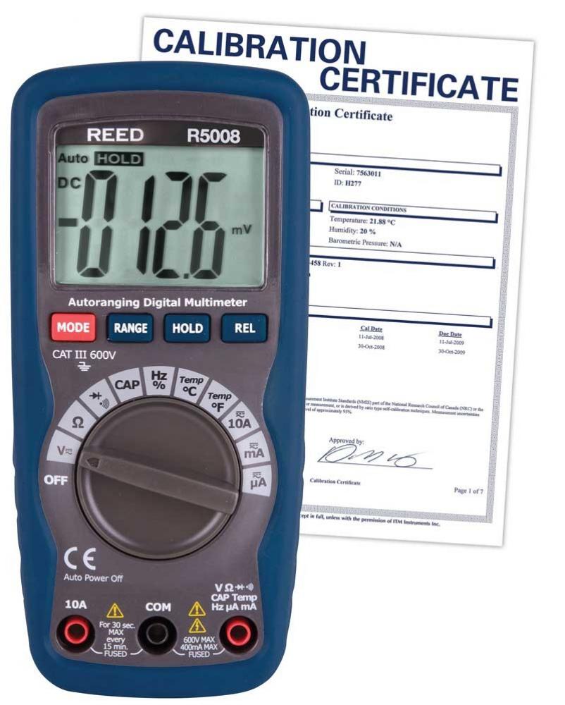 REED R5008 Compact Digital Multimeter with Temperature