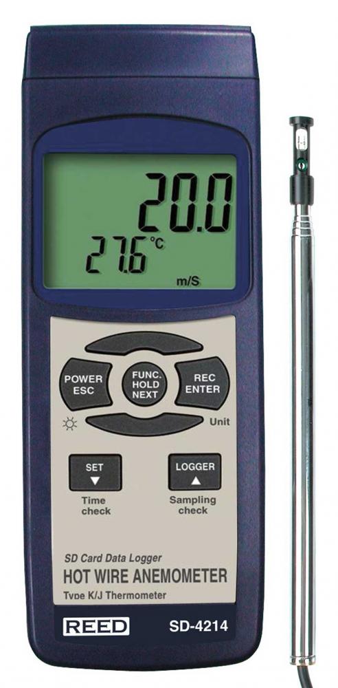 REED SD-4214 Data Logging Hot Wire Thermo-Anemometer