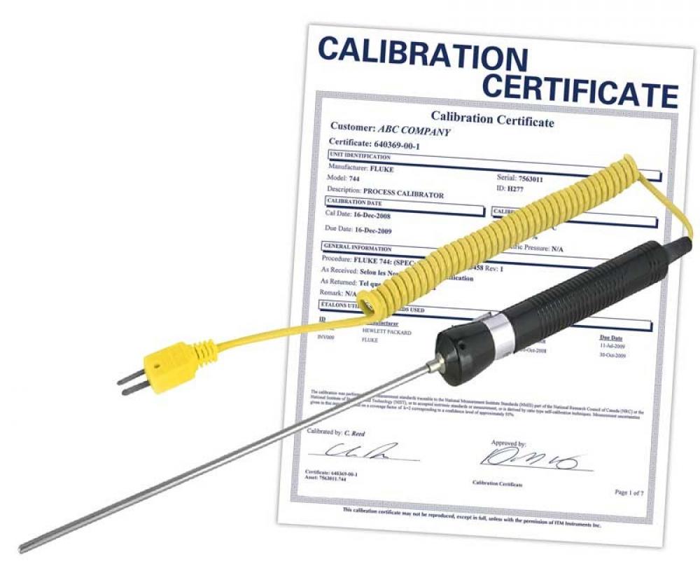 REED R2950-NIST Immersion Thermocouple Probe, Type K, -58 to 1112F (-50 to 600C), includes NIST