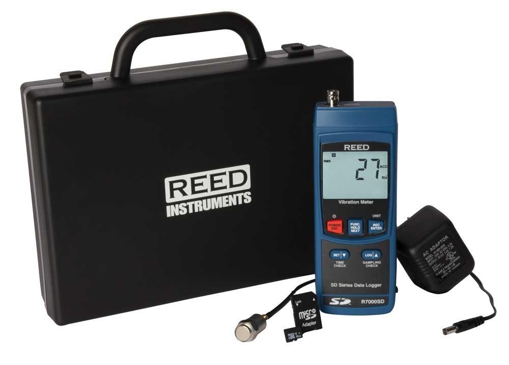 REED R7000SD-KIT Data Logging Vibration Meter with Power Adapter and SD Card