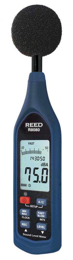 REED R8080 Sound Level Meter, Datalogger with Bargraph, 30 to 130 dB