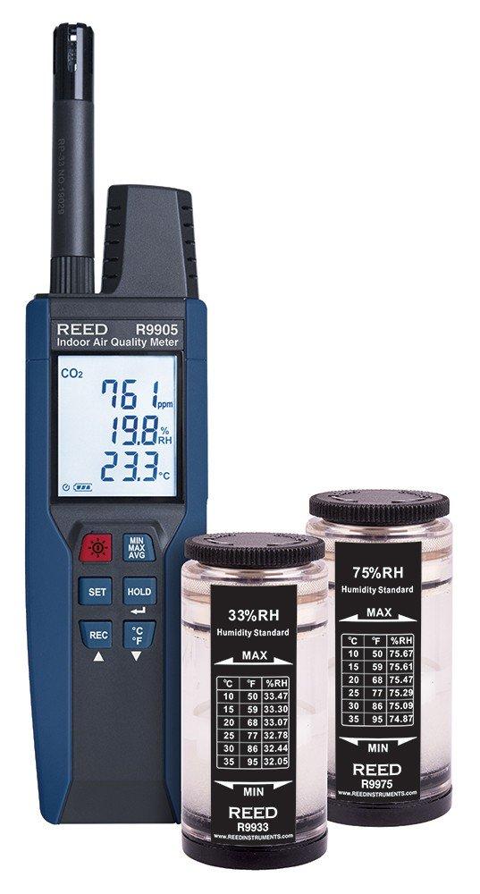 REED R9905-KIT Data Logging Indoor Air Quality Meter with Humidity Calibration Standards