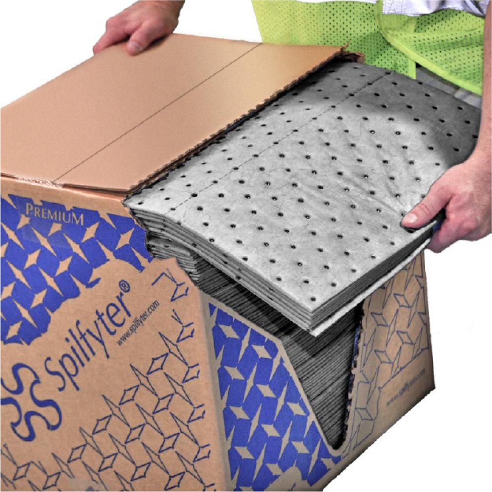 Spilfyter 16"x18" Universal Three-Ply Heavyweight Sorbent Pads (100 ct)
