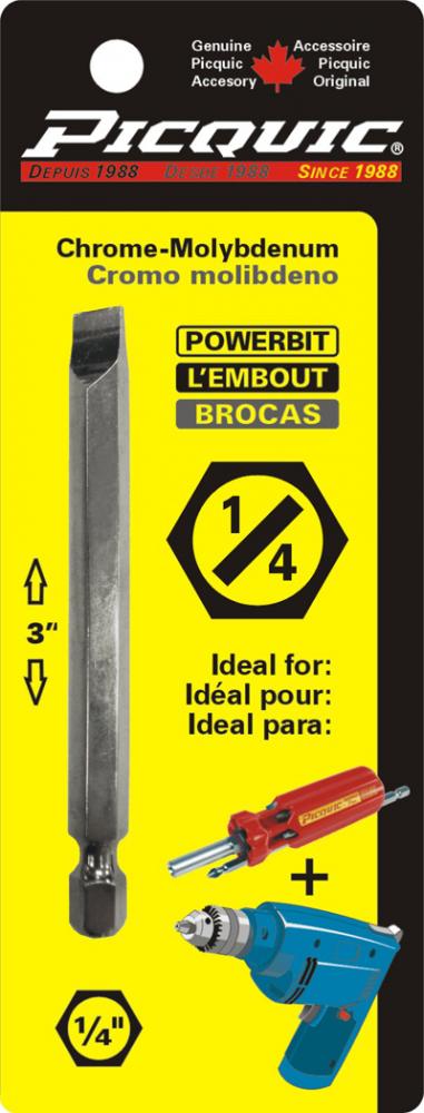 3 inch Slotted 1/4" Powerbit Carded