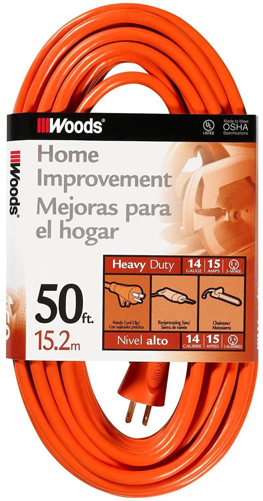 EXTCORD- 14/3 SJTW 50' ORANGE W
