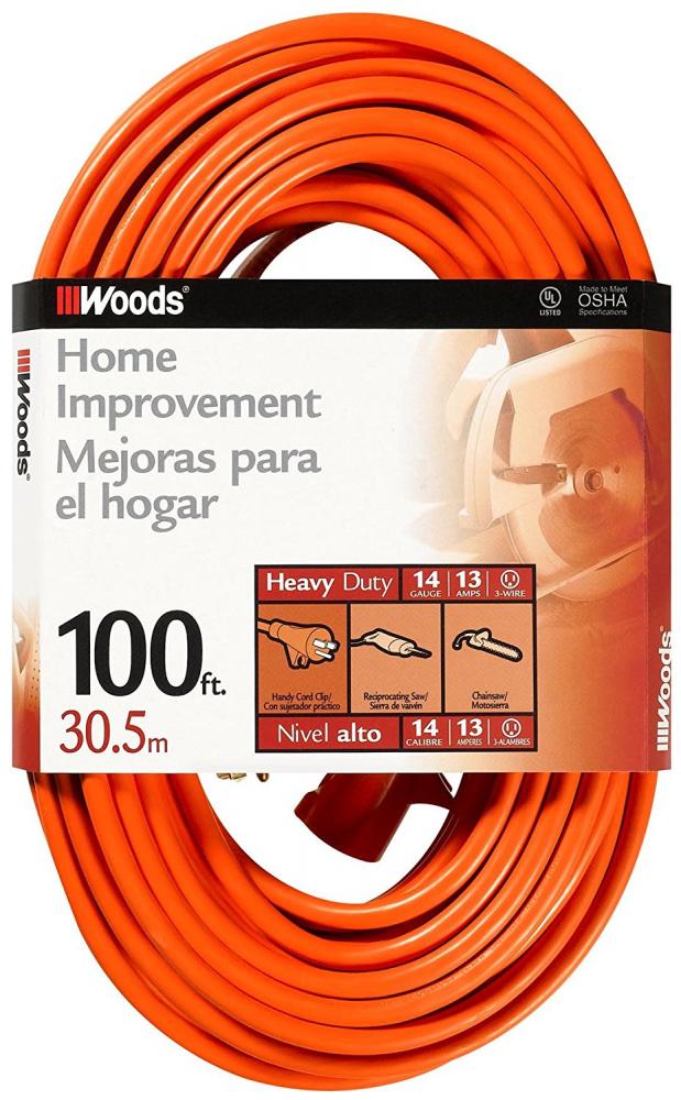 EXTCORD- 14/3 SJTW 100' ORANGE W