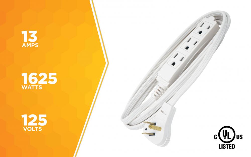 INDCORD- 16/3 SPT-2 8' WHITE SL