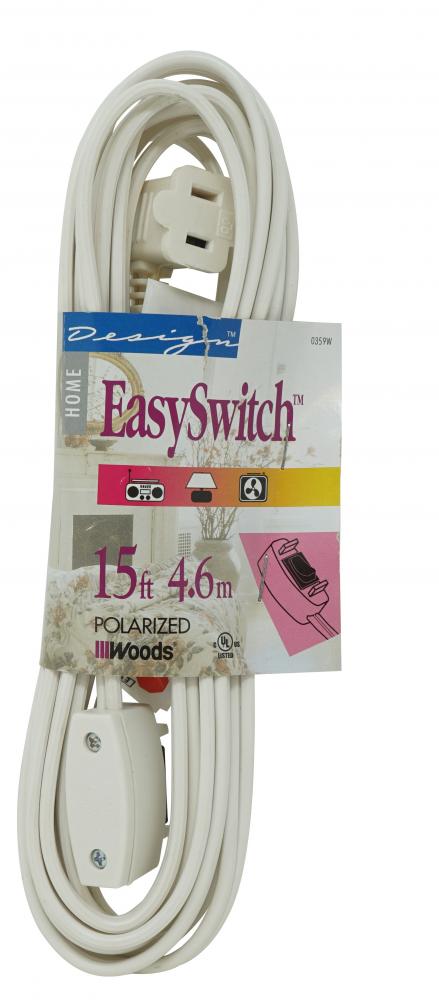 INDCORD- 16/2 SPT-2 15' WHITE SWITCH W