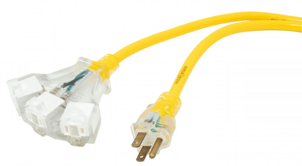 EXTCORD- 12/3 SJTW 50' YELLOW LE TRI YJ