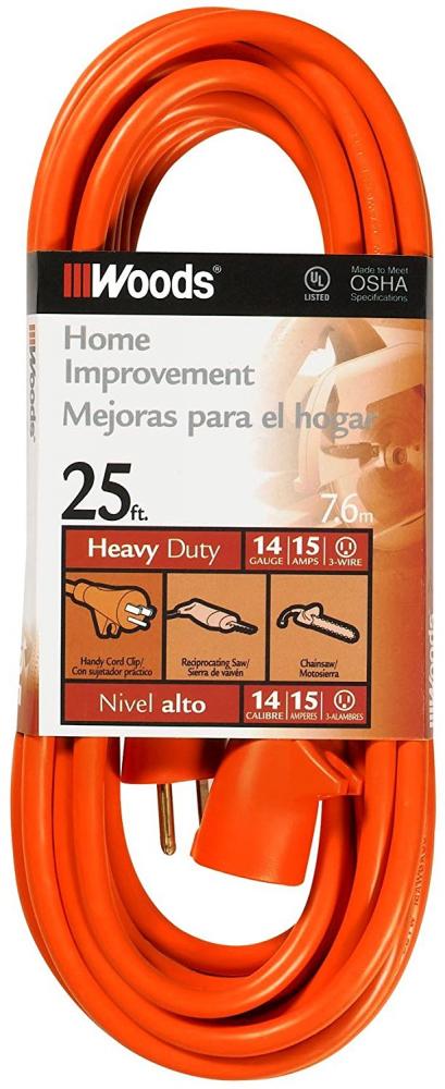 EXTCORD- 14/3 SJTW 25' ORANGE W