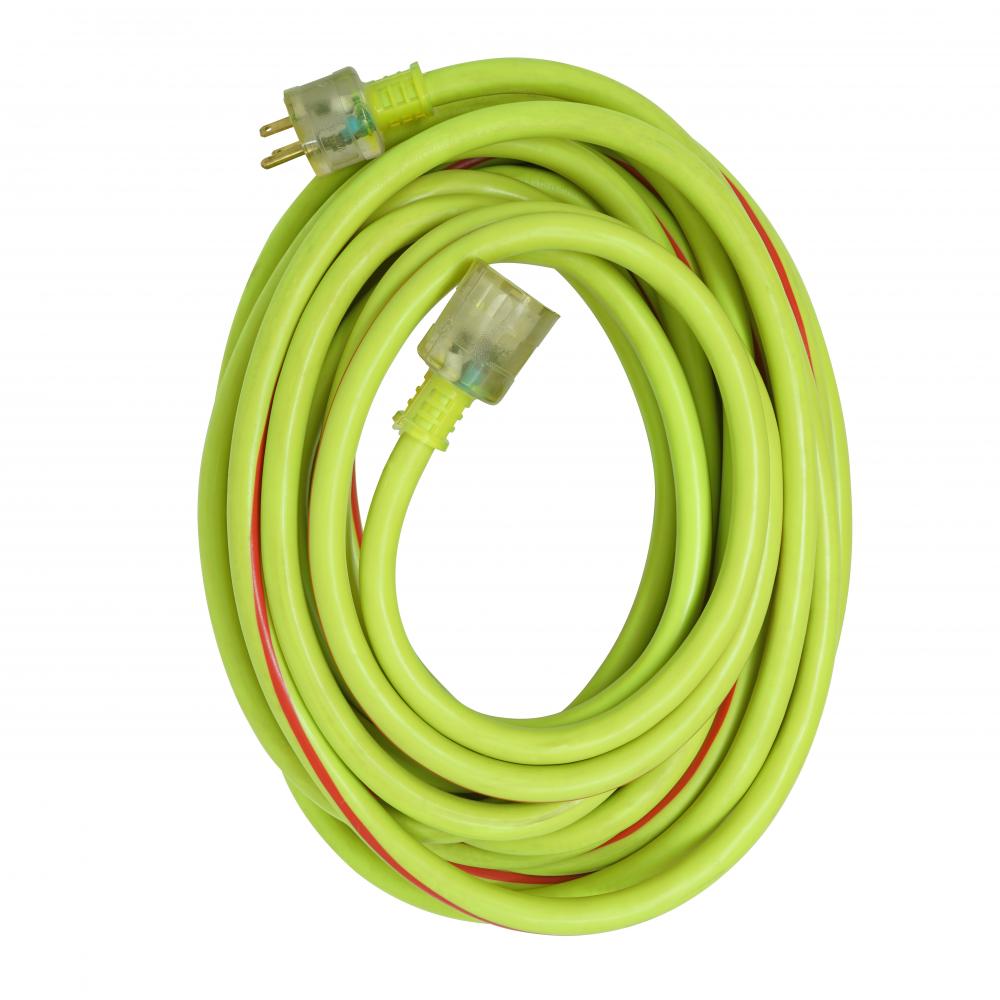 EXTCORD- 10/3 SJTW 100'LIME GRN/RD LE S+