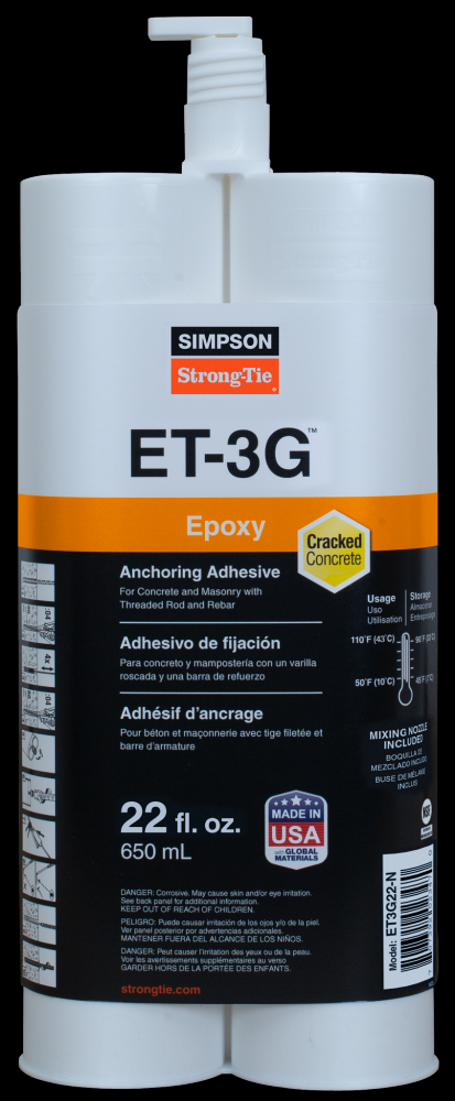ET-3G™ 22-oz. Epoxy Adhesive Cartridge w/ Nozzle and Extension
