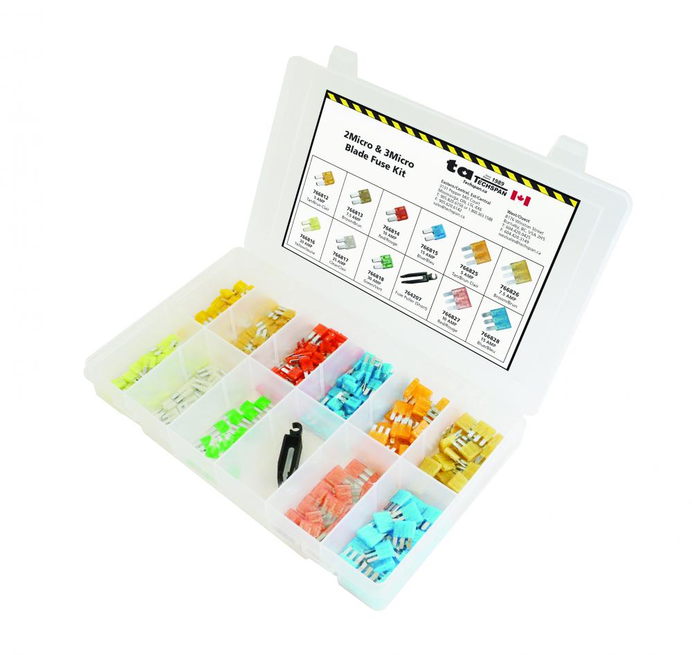 326PC Micro 2-Blade & 3-Blade Blade Fuses Assortment Kit - (Mini Flip Kit Series)