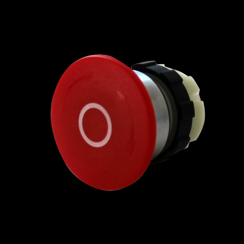 EMERG.STOP P/B, 40MM RED/WHITE