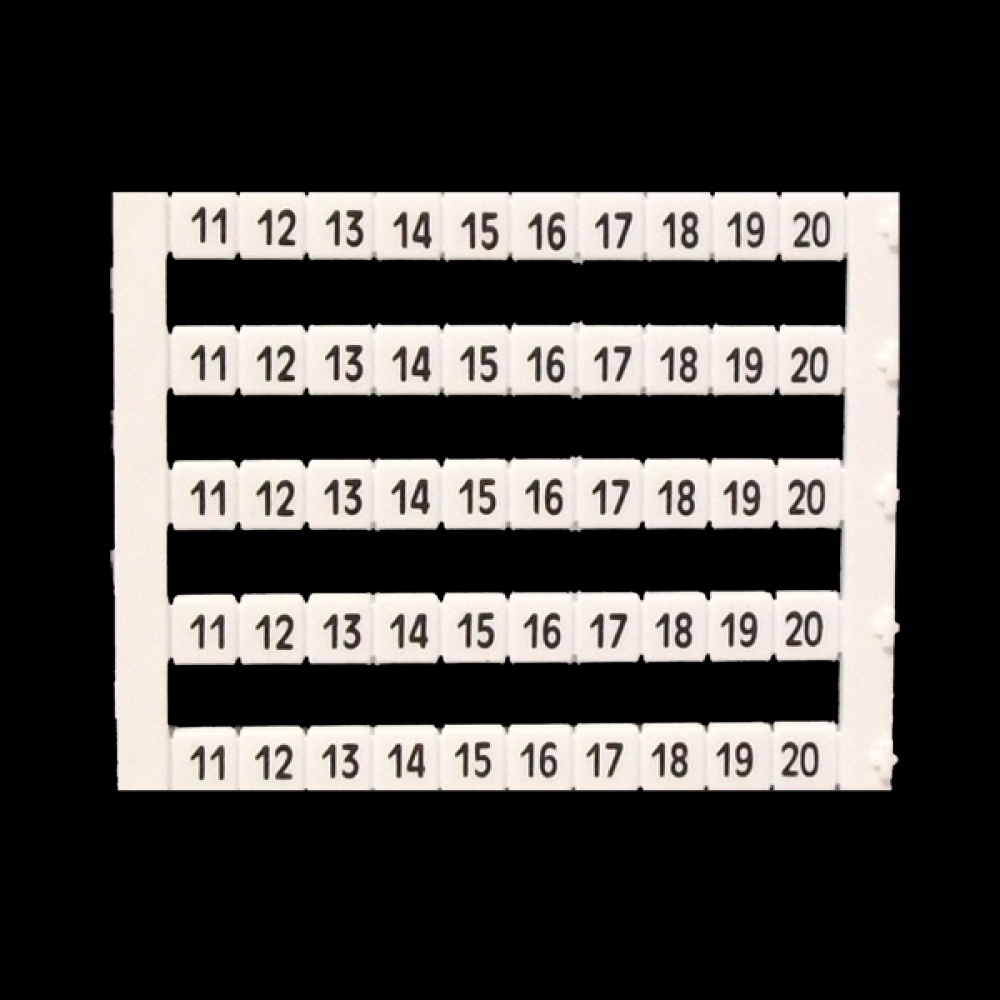 MARKER 5x5mm,11 TO 20,PRINTED,WHITE
