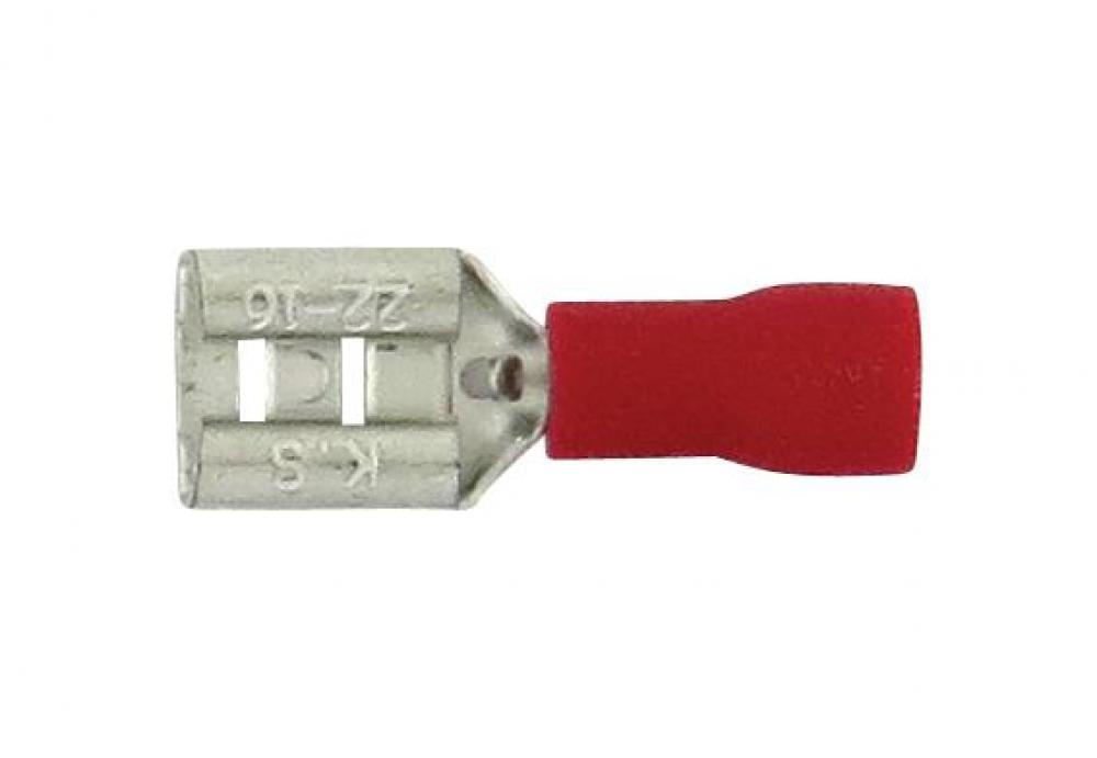 KSPEC FEM SLIDE 22-18GA .250x.032 PVC RED 100PK
