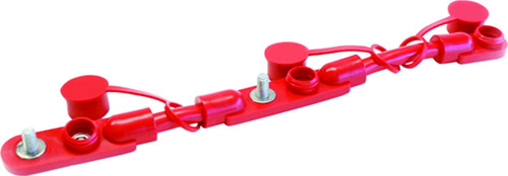 BATT CBL 2/0GA CONNECT+PROTECT 3-BATT 14" RED