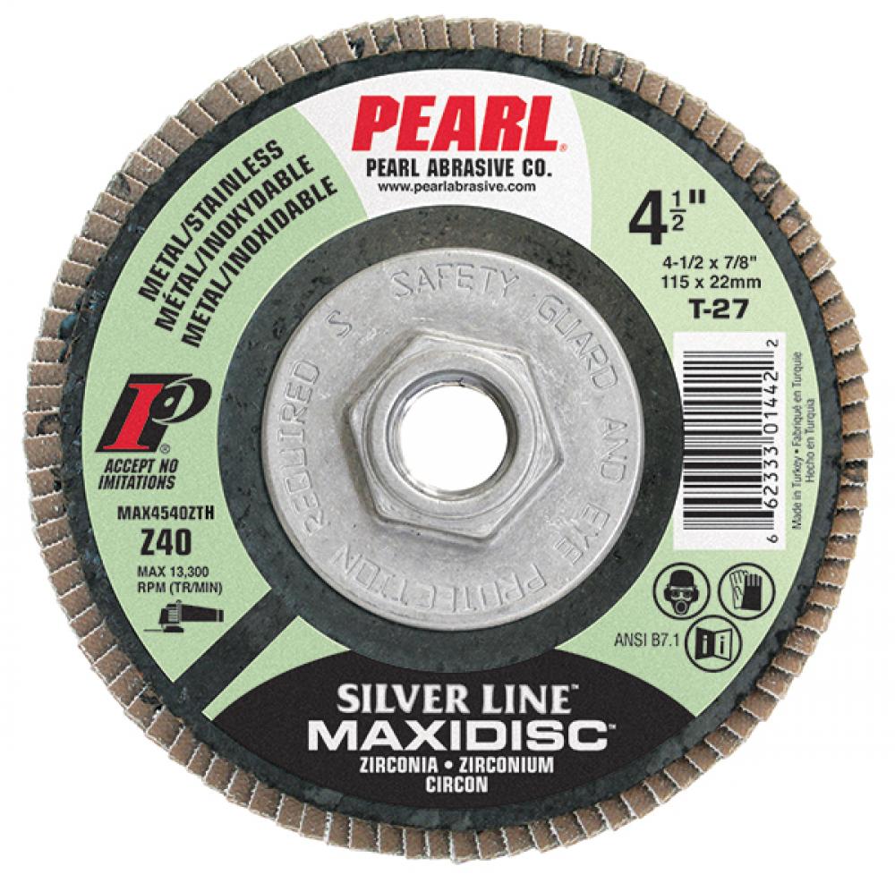 4-1/2 x 5/8-11 Silver Line™ Zirconia Maxidisc™Type 29 Shape Flap Disc