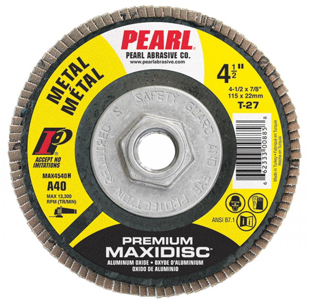 5 x 5/8-11 Premium AO Maxidisc™ Flap Discs for Metal, Type 27 Shape