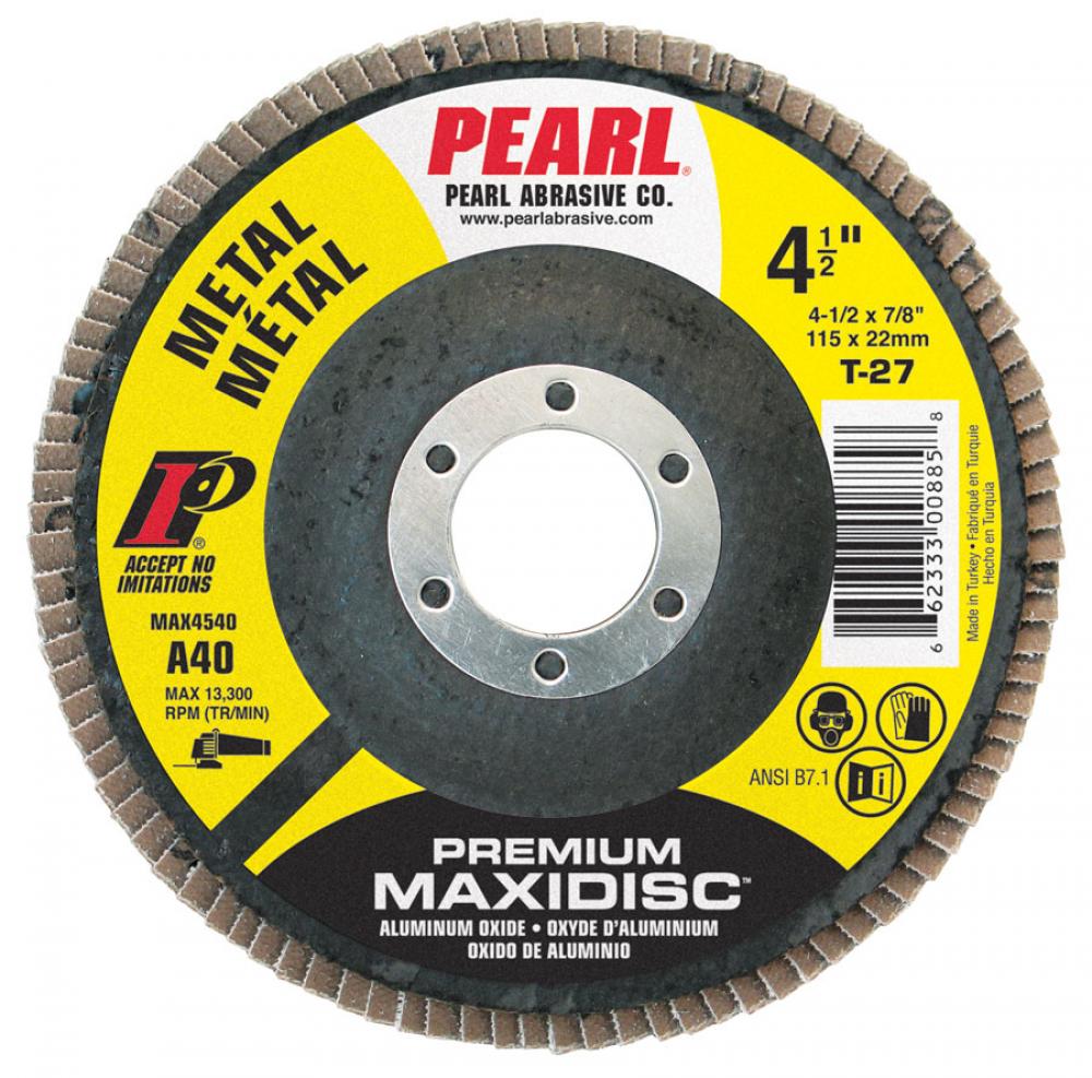 4-1/2 x 7/8 Premium AO Maxidisc™ Flap Discs for Metal, Type 27 Shape