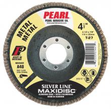 Pearl Abrasive Co. 1160 - 5 x 7/8 Silver Line™ AO Maxidisc™ Flap Discs for Metal, Type 27 Shape