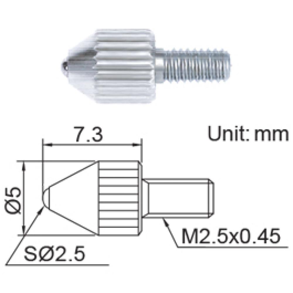 BALL POINTS CARBIDE 4MM M2.5X0.45 FOR METRIC DIAL INDICATORS