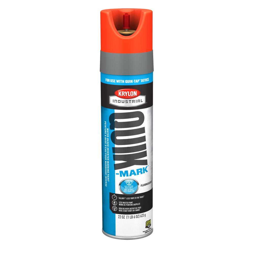 Krylon® Industrial Quik-Tap TallBoy Water-Based Marking Paint, Fluorescent Red/O