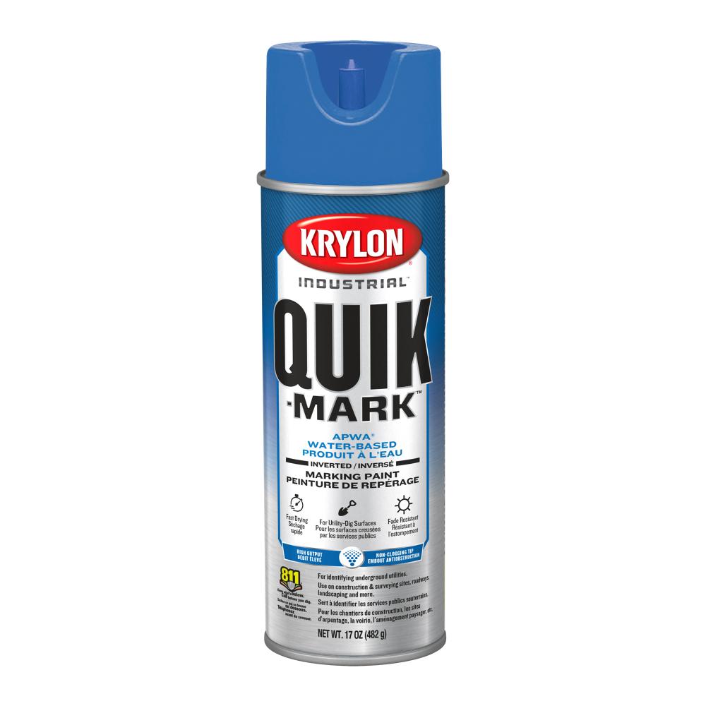 Krylon Industrial Quik-Mark Water-Based Inverted Marking Paint, Blue, 17 oz.