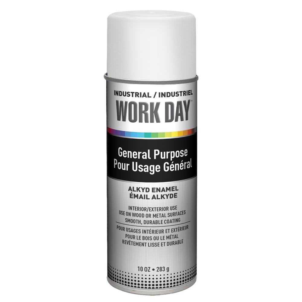 Krylon Industrial Work Day, Gloss, White, 10 oz.