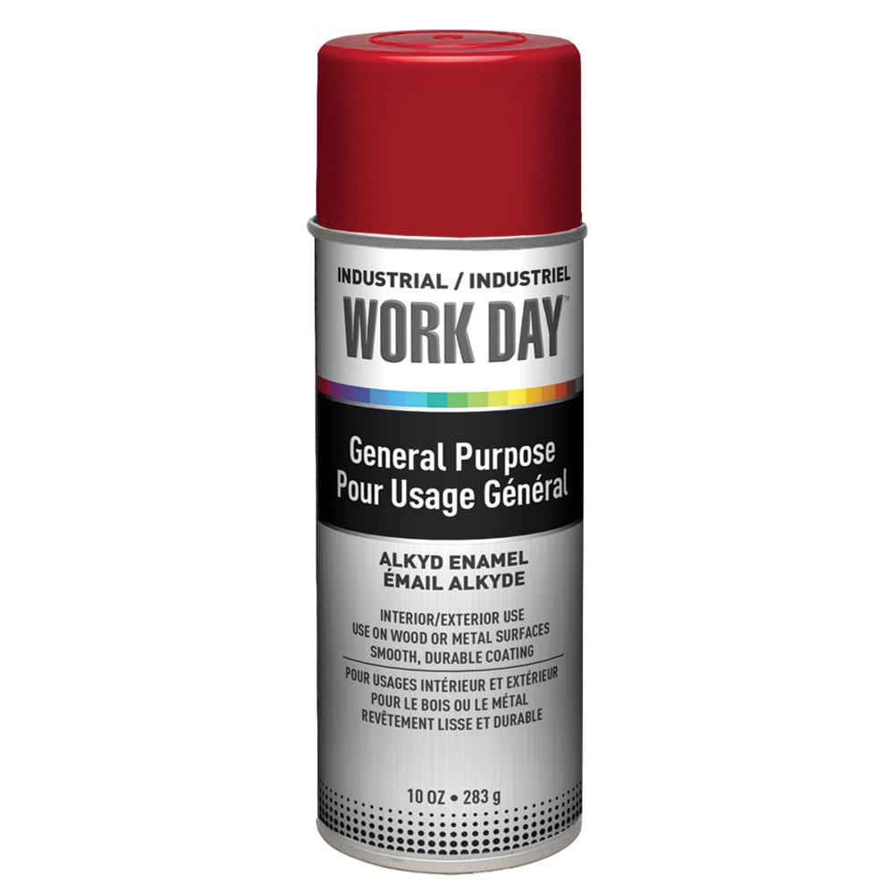 Krylon Industrial Work Day, Gloss, Red, 10 oz.