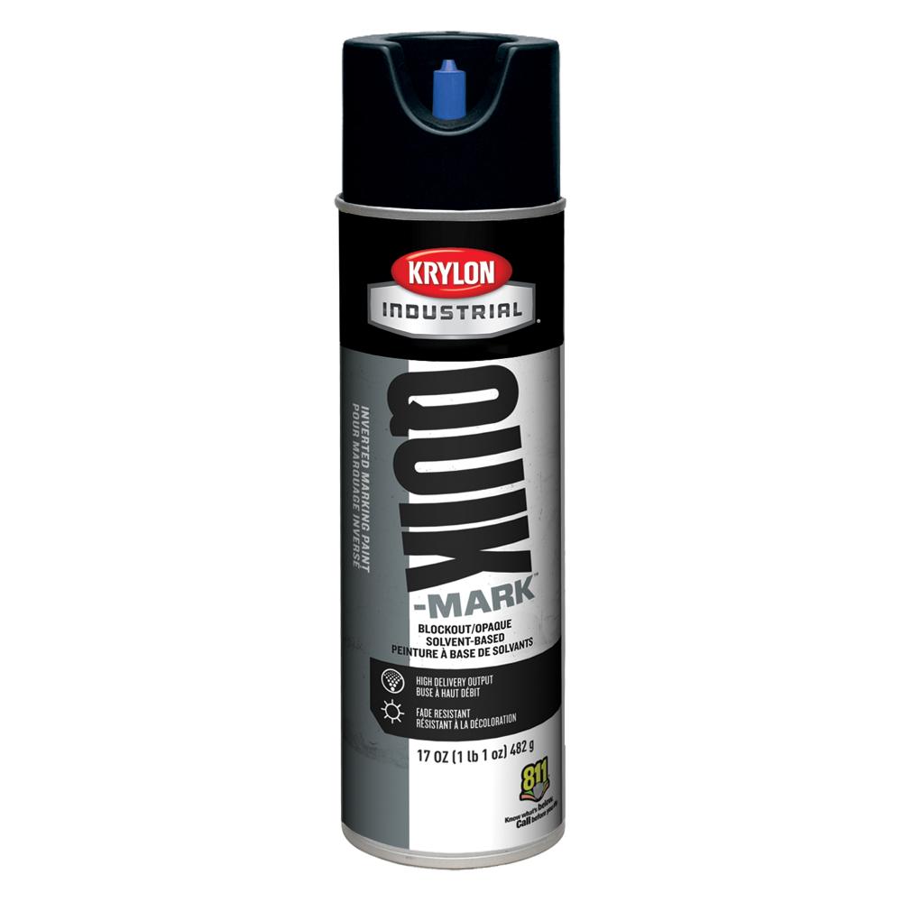 Krylon Industrial Quik-Mark Solvent-Based Inverted Marking Paint, Asphalt Black, 17 oz.