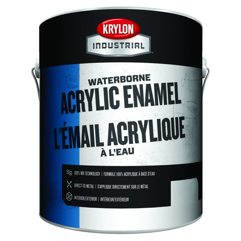 Krylon Industrial Waterborne Acrylic Enamel, Gloss, Deep Base, 1 Gallon