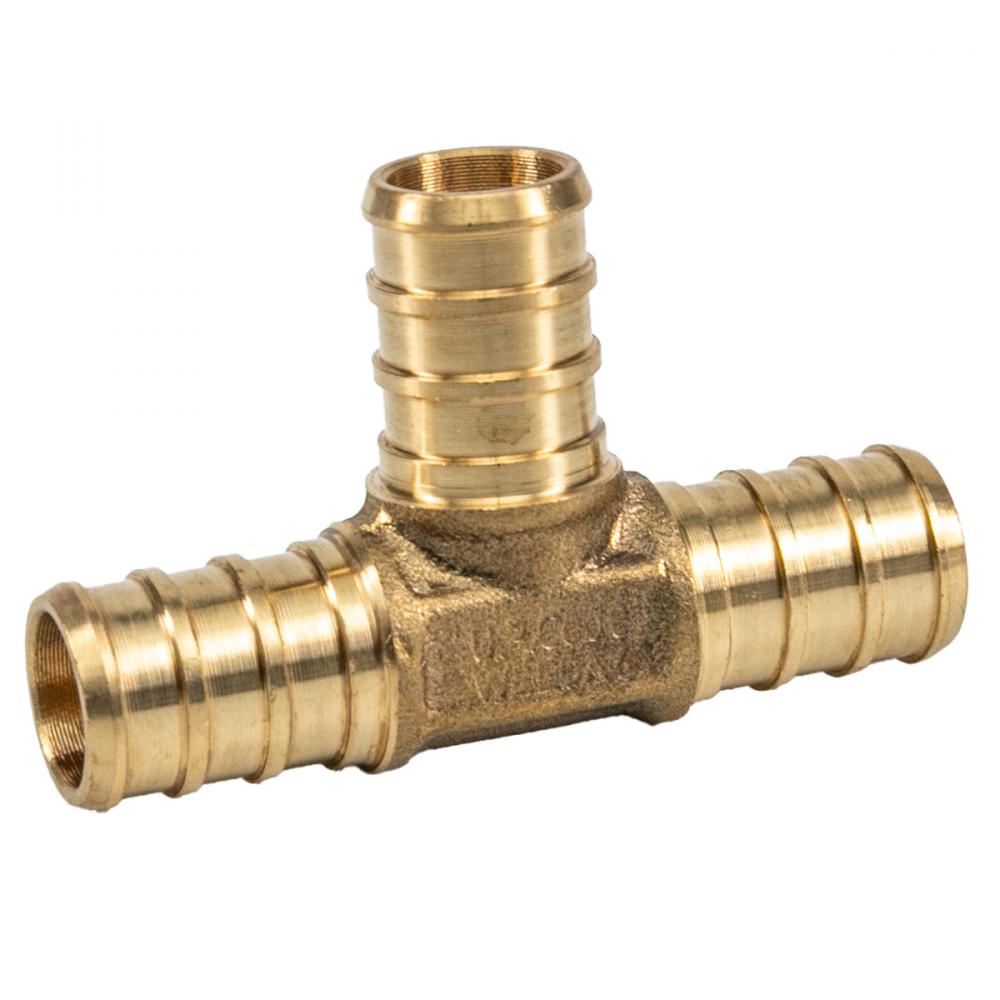 24PK Brass Pex Tee ½in Barb x ½in Barb x ½in Barb Lead Free