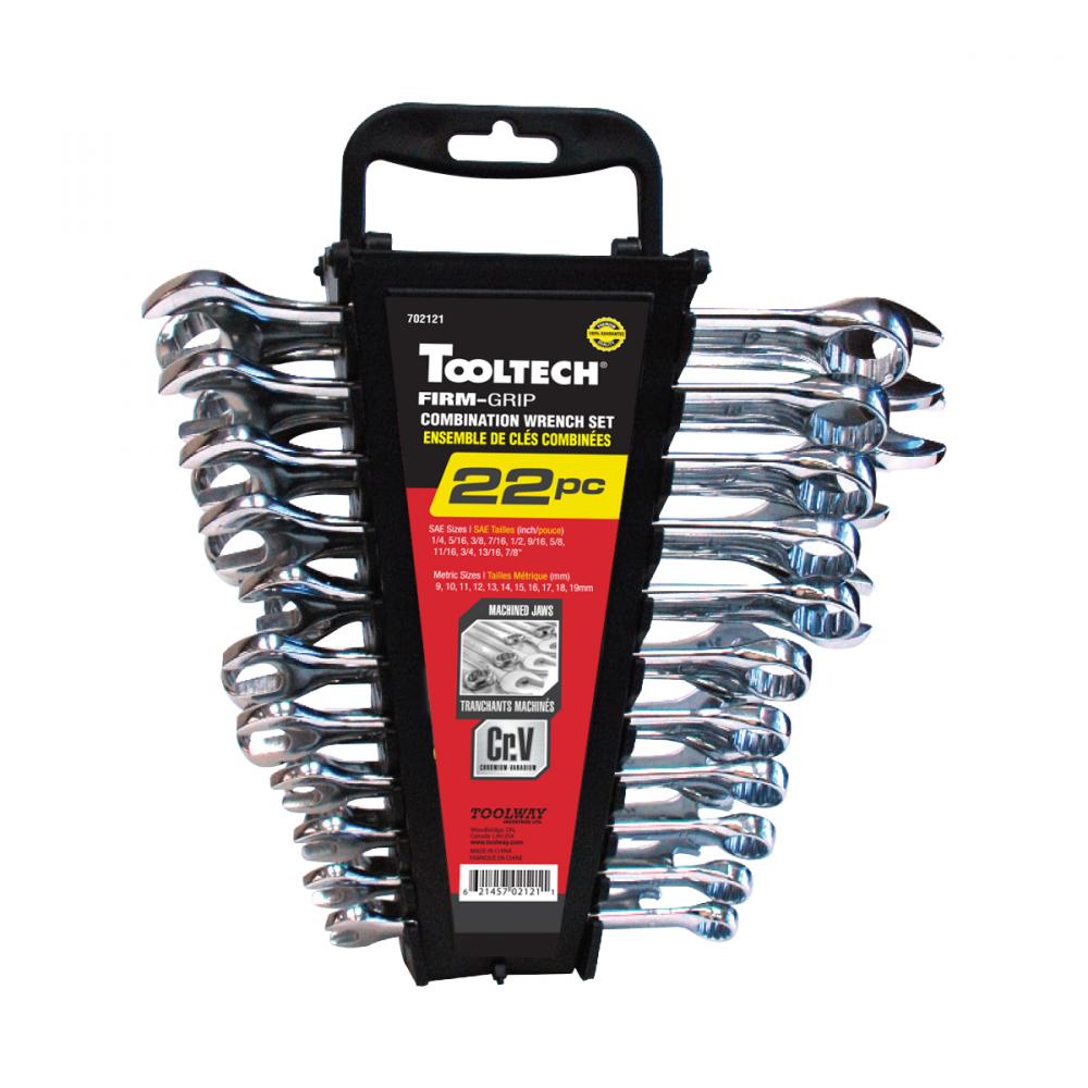 Combination Wrench Set Curved 22pc SAE/Metric