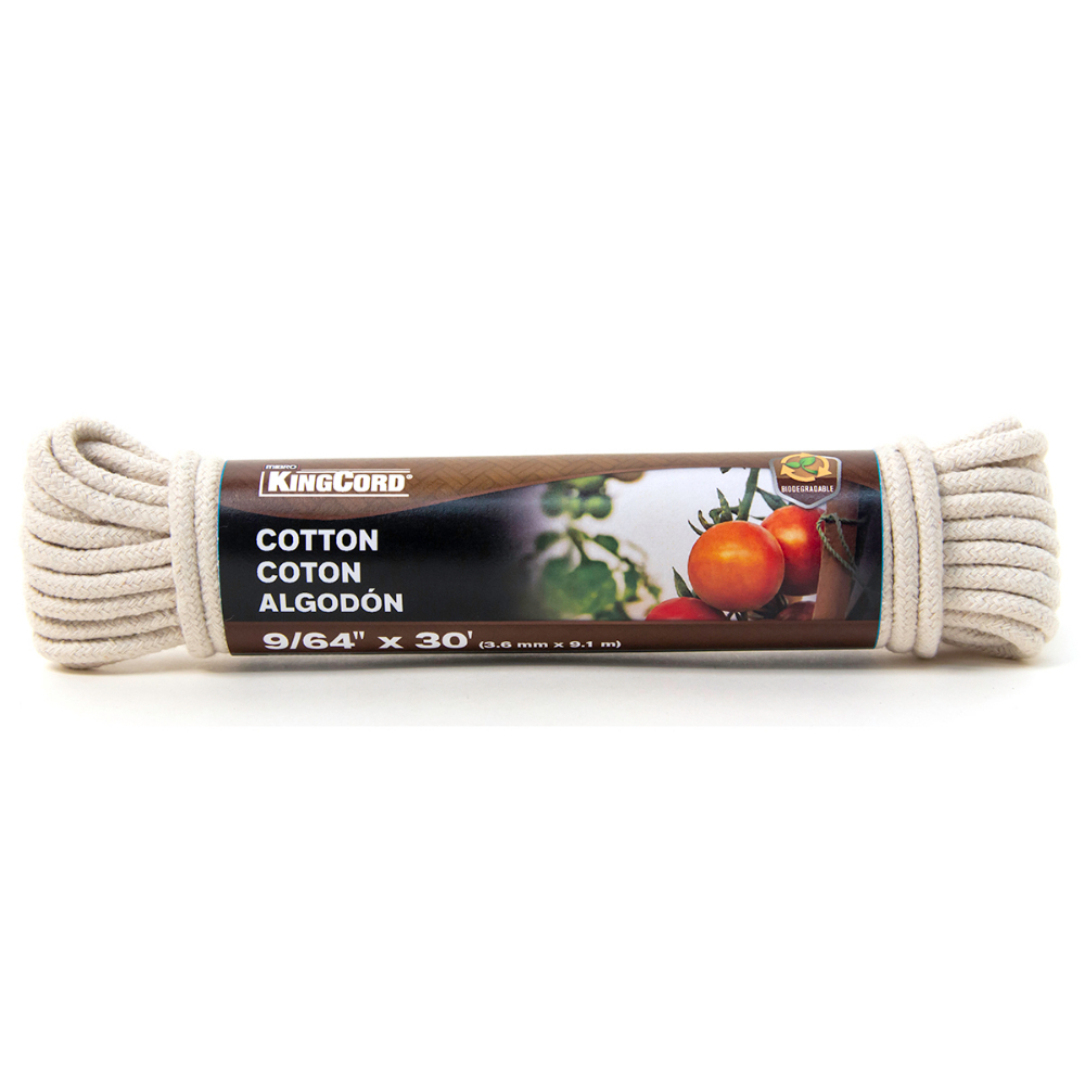 Braided Cotton Rope 9/64" x 30' Natural