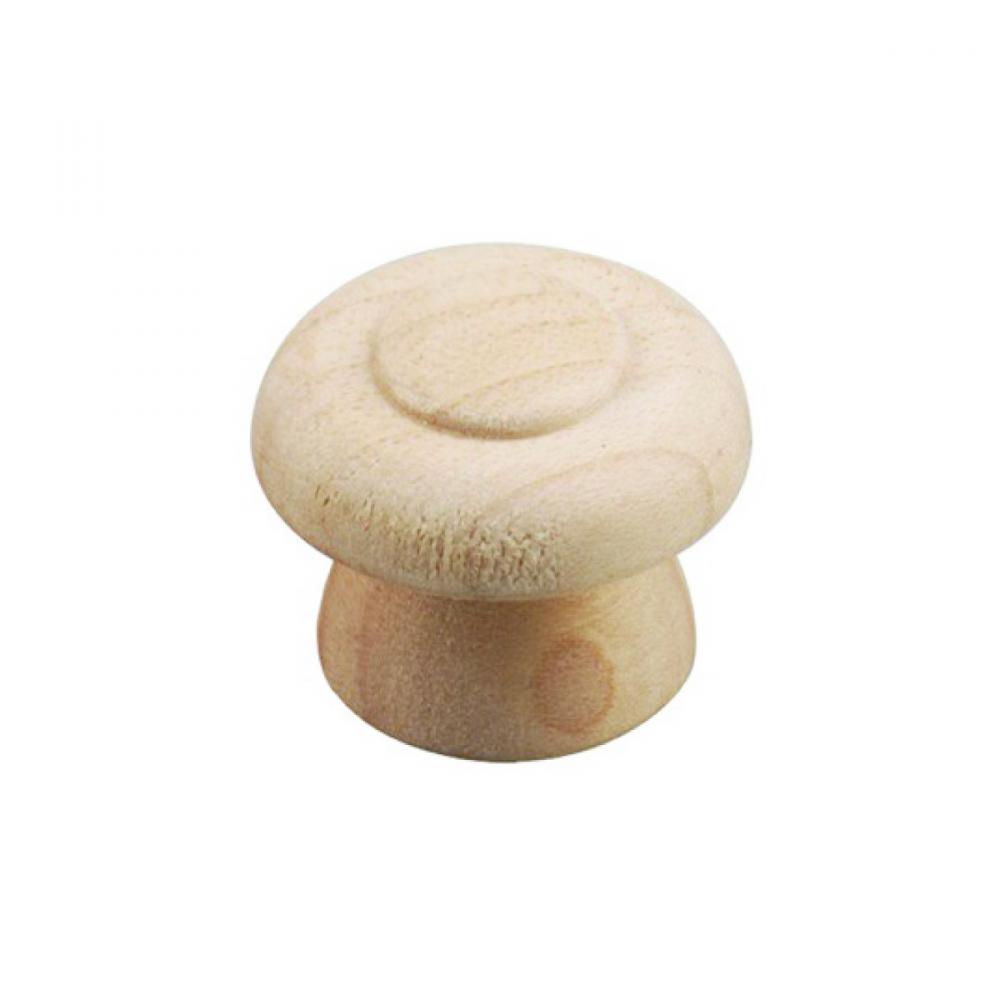2Pk Wood Knob Unfinished 1½in (Pair)