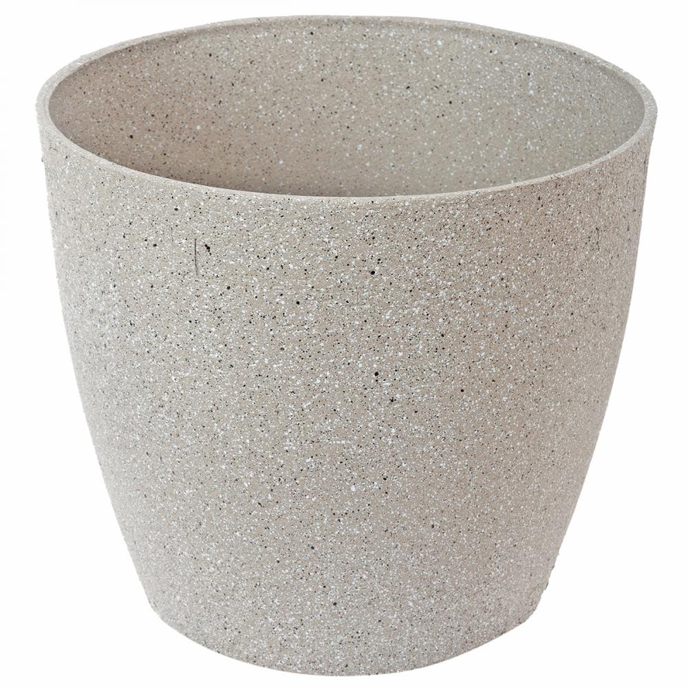 Stone-Look Plastic Planter 9in Grey