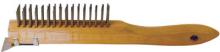 Toolway 733033 - Wire Brush 4 row Steel with Scraper