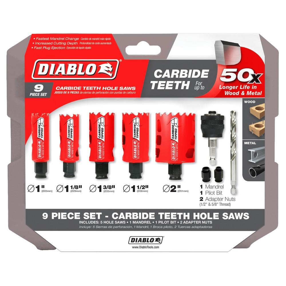 9 pc Carbide General Purpose Hole Saw Set